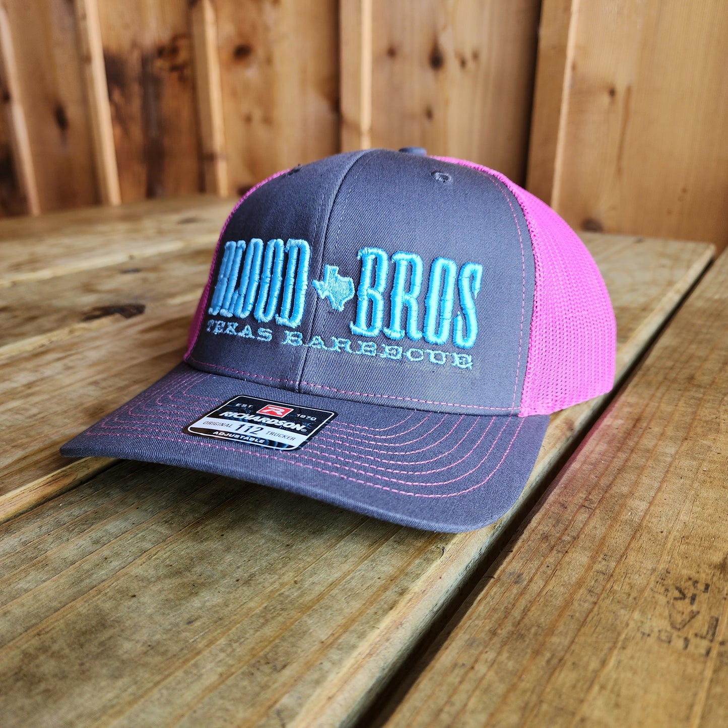 Richardson 112 Trucker - Charcoal/Neon Pink