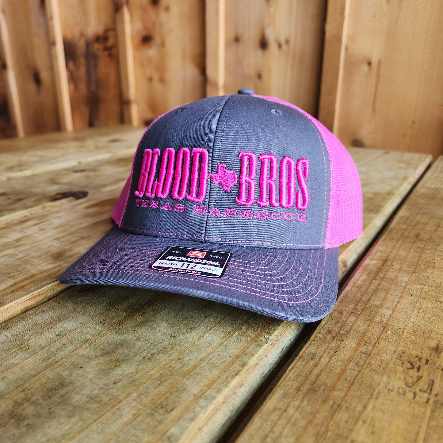 Richardson 112 Trucker - Charcoal/Neon Pink