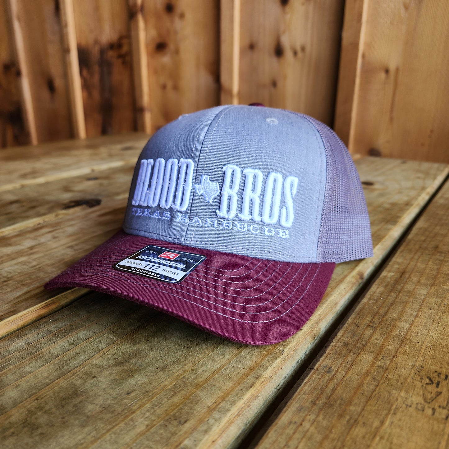 Richardson 112 Trucker - Heather Gray/Charcoal/Maroon