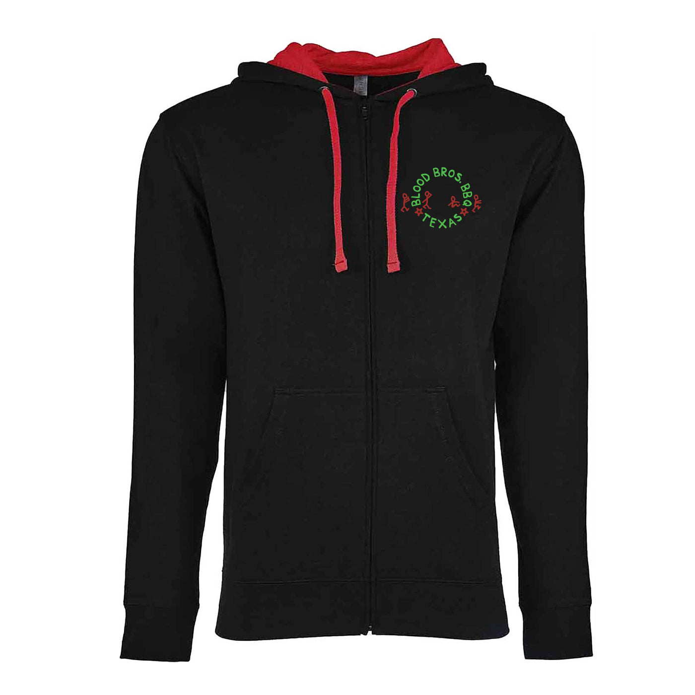 BURNT END THEORY Full-Zip Hoodie - Black and Red